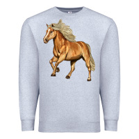 Heather Grey Haflinger Horse Premium Sweatshirt - LillyAllenDesigns
