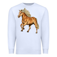White Haflinger Horse Premium Sweatshirt - LillyAllenDesigns