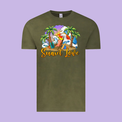 Sunset Love Vintage Tee Designed By Barkaloodesign