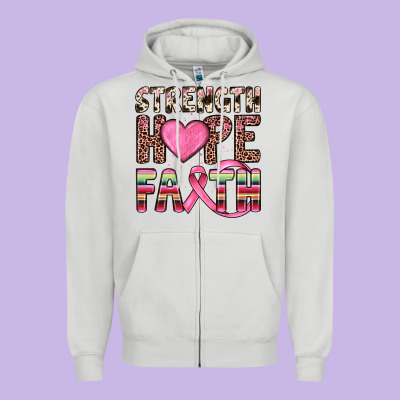 Strength Hope Faith Zipper Hoodie Designed By Jahusdesignshop