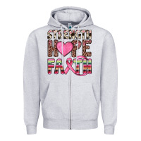 Heather Grey strength hope faith Zipper Hoodie - JahusDesignShop