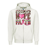 Oatmeal Heather strength hope faith Zipper Hoodie - JahusDesignShop