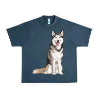 Midnight Navy husky Urban Heavy Tee - RanaPortraitStore