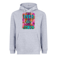 Heather Grey love like jesus Heavyweight Hoodie - BarkalooDesign