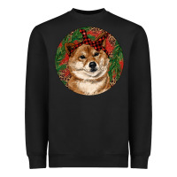 Black Shiba Inu Christmas Heavyweight Sweatshirt - RanaPortraitStore