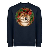 Navy Shiba Inu Christmas Heavyweight Sweatshirt - RanaPortraitStore