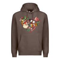 Coffee christmas heart Premium Hoodie - MaliasSmallBusiness