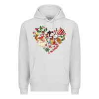 Dove Grey christmas heart Premium Hoodie - MaliasSmallBusiness
