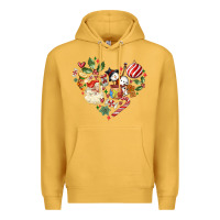 Mustard christmas heart Premium Hoodie - MaliasSmallBusiness