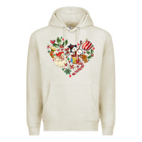 Oatmeal Heather christmas heart Premium Hoodie - MaliasSmallBusiness