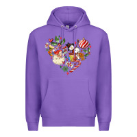 Purple christmas heart Premium Hoodie - MaliasSmallBusiness