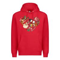 Red christmas heart Premium Hoodie - MaliasSmallBusiness