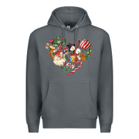 Rock christmas heart Premium Hoodie - MaliasSmallBusiness