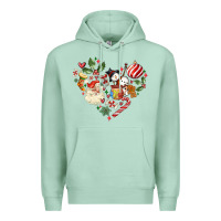 Seafoam christmas heart Premium Hoodie - MaliasSmallBusiness