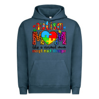 Pigment Midnight Navy autism mom like a normal mom except much stronger Urban Hoodie - Artiststas