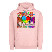 Pigment Salmon autism mom like a normal mom except much stronger Urban Hoodie - Artiststas