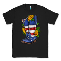 Black american cowboy boot with sunflower Classic Tee - HRA Design Shop