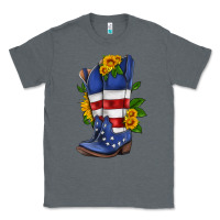 Charcoal Heather american cowboy boot with sunflower Classic Tee - HRA Design Shop