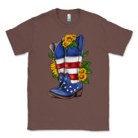Chestnut american cowboy boot with sunflower Classic Tee - HRA Design Shop