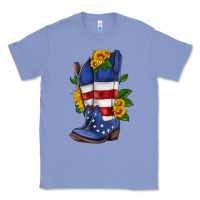 Colony Blue american cowboy boot with sunflower Classic Tee - HRA Design Shop