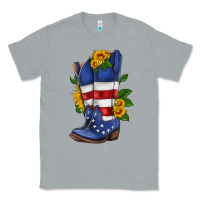 Heather Grey american cowboy boot with sunflower Classic Tee - HRA Design Shop