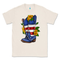 Natural american cowboy boot with sunflower Classic Tee - HRA Design Shop