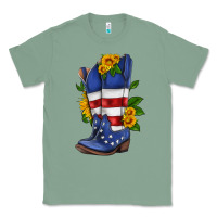 Sage american cowboy boot with sunflower Classic Tee - HRA Design Shop