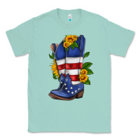 Seafoam american cowboy boot with sunflower Classic Tee - HRA Design Shop