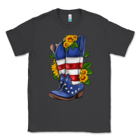 Smoke american cowboy boot with sunflower Classic Tee - HRA Design Shop