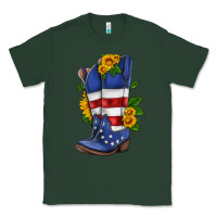 Sports Green american cowboy boot with sunflower Classic Tee - HRA Design Shop