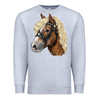 Heather Grey Haflinger Avelignese Horse Premium Sweatshirt - LillyAllenDesigns