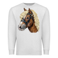 Oatmeal Heather Haflinger Avelignese Horse Premium Sweatshirt - LillyAllenDesigns