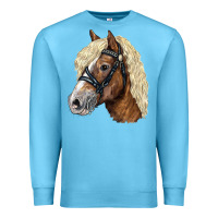Ocean Blue Haflinger Avelignese Horse Premium Sweatshirt - LillyAllenDesigns