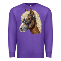 Purple Haflinger Avelignese Horse Premium Sweatshirt - LillyAllenDesigns