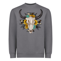 Storm cow aztec western bull skull Heavyweight Sweatshirt - texasbilliewilder