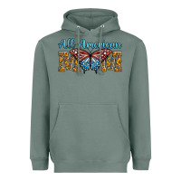 Sage all american mom american flag butterfly Heavyweight Hoodie - LillyAllenDesigns