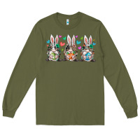 Army Green western bunny gnome Long Sleeve Tee - RacoonDesign