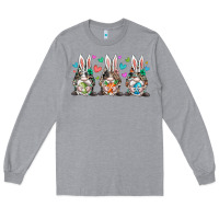 Heather Grey western bunny gnome Long Sleeve Tee - RacoonDesign