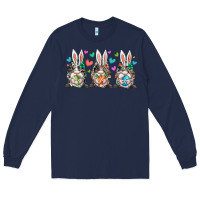 Navy western bunny gnome Long Sleeve Tee - RacoonDesign