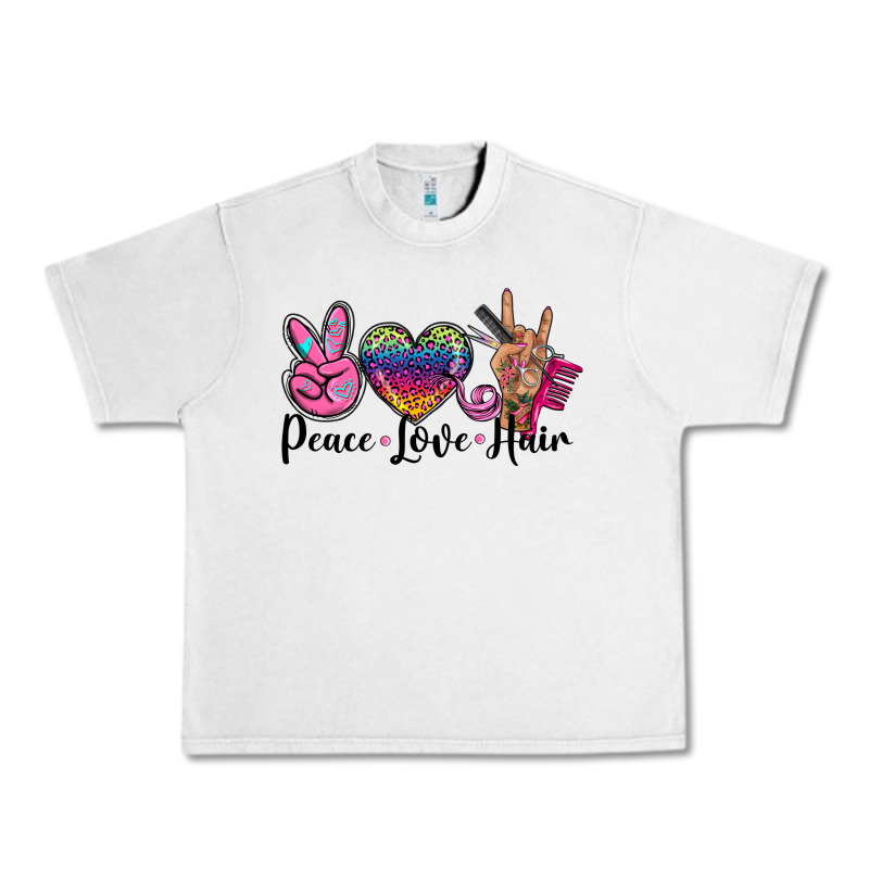 Peace Love Hair Urban Heavy Tee by BarkalooDesign | Teevron
