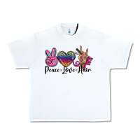 White peace love hair Urban Heavy Tee - BarkalooDesign