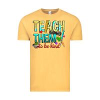 Vintage Mustard teach them to be kind Vintage Tee - texasbilliewilder