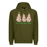 Army Green oh christmas tree cake Premium Hoodie - MaliasSmallBusiness