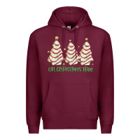 Burgundy oh christmas tree cake Premium Hoodie - MaliasSmallBusiness