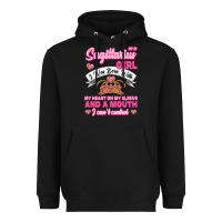 Black As A Sagittarius Girl I Was Born With My Heart On My Sleeve And  Mouth Heavyweight Hoodie - Jasminsmagicworld