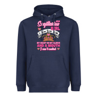 Navy As A Sagittarius Girl I Was Born With My Heart On My Sleeve And  Mouth Heavyweight Hoodie - Jasminsmagicworld