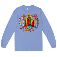 Colony Blue With God All Things Are Possible Long Sleeve Tee - RacoonDesign