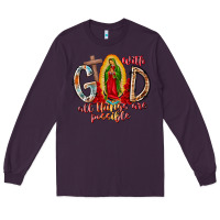 Plum With God All Things Are Possible Long Sleeve Tee - RacoonDesign