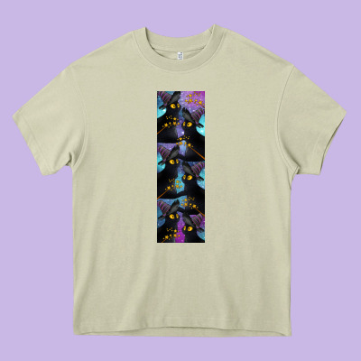 Black Cat Halloween Heavy Core Tee Designed By Lillyallendesigns
