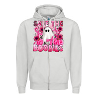 Dove Grey save the boobies Zipper Hoodie - Artiststas